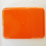 Orange plastic tray Altuglas injected flower seventies 70s vintage
