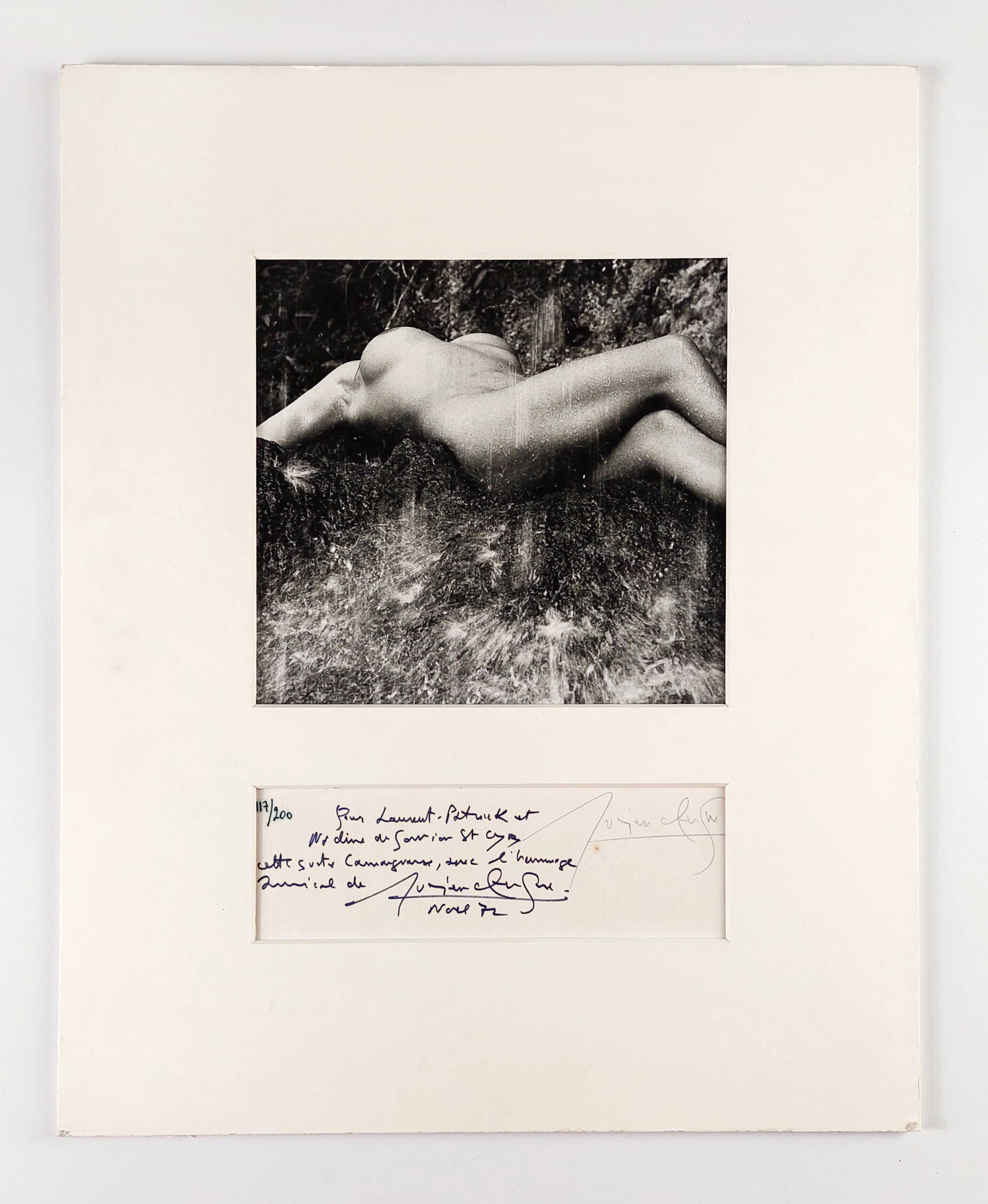 Photography, Lucien Clergue “naked woman under the waterfall”, silver print signed and dated