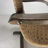 Cantilever wicker cord chair, 1930s