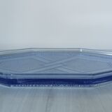 Art deco blue pressed glass tray