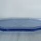 Art deco blue pressed glass tray