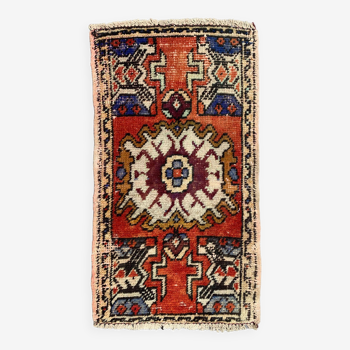 Petit tapis turc vintage 84x45 cm, short runner, tribal, shabby, mini tapis
