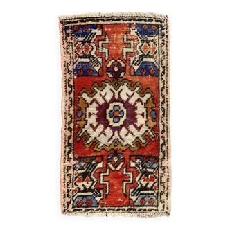 Petit tapis turc vintage 84x45 cm, short runner, tribal, shabby, mini tapis