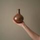 Vintage sandstone ceramic soliflore vase handcrafted bohemian Scandinavian country decoration