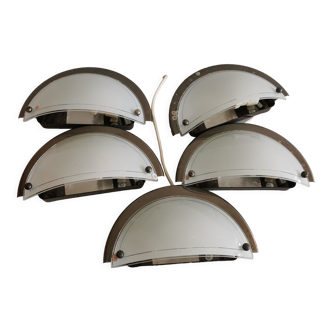 Set of 5 Danish Odreco wall lamps 80s 90s