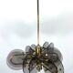 Postmodern brass and thick glass chandelier by Gino Paroldo. Italy 1970s