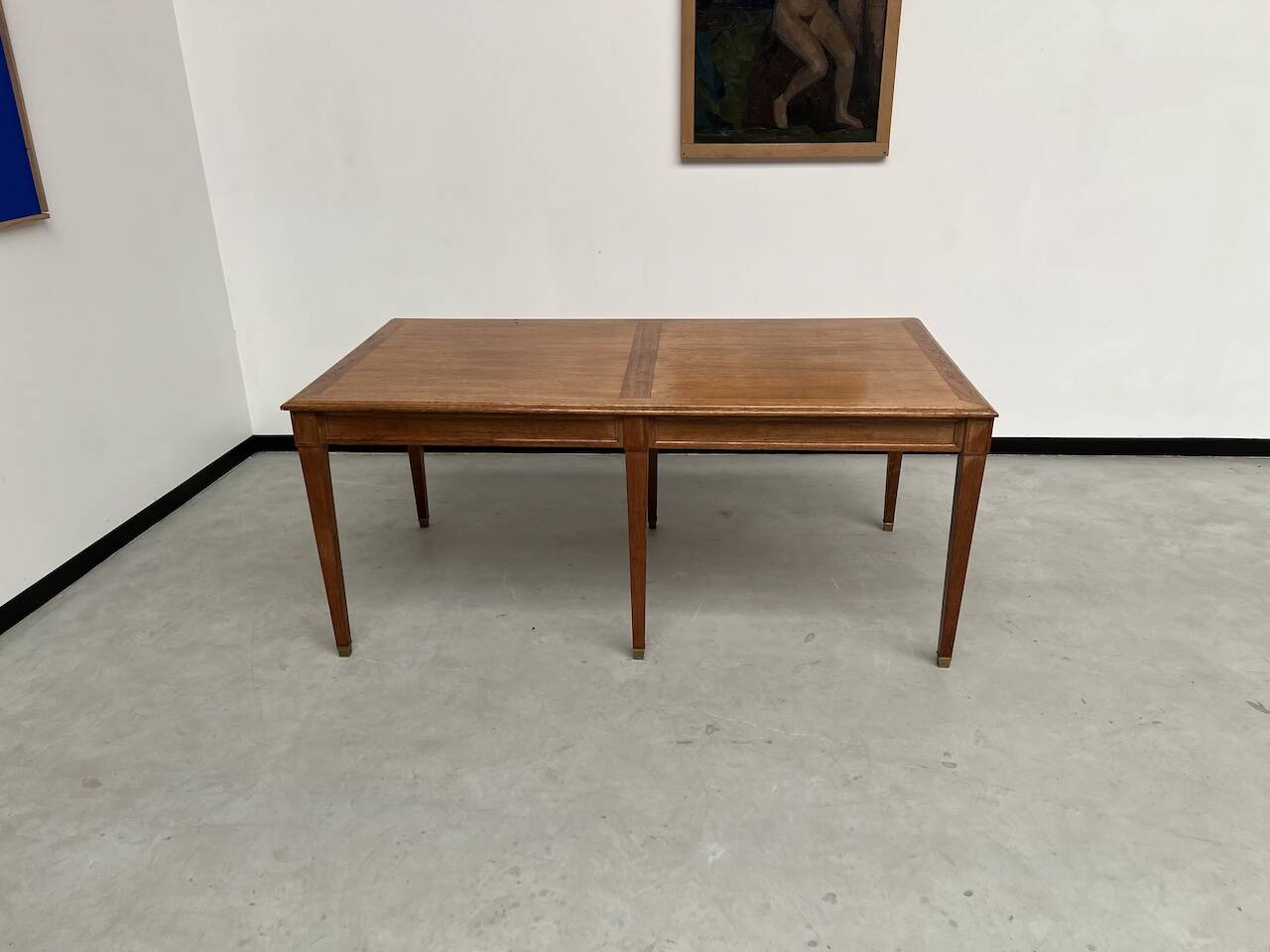 Small old oak farm table with 6 legs