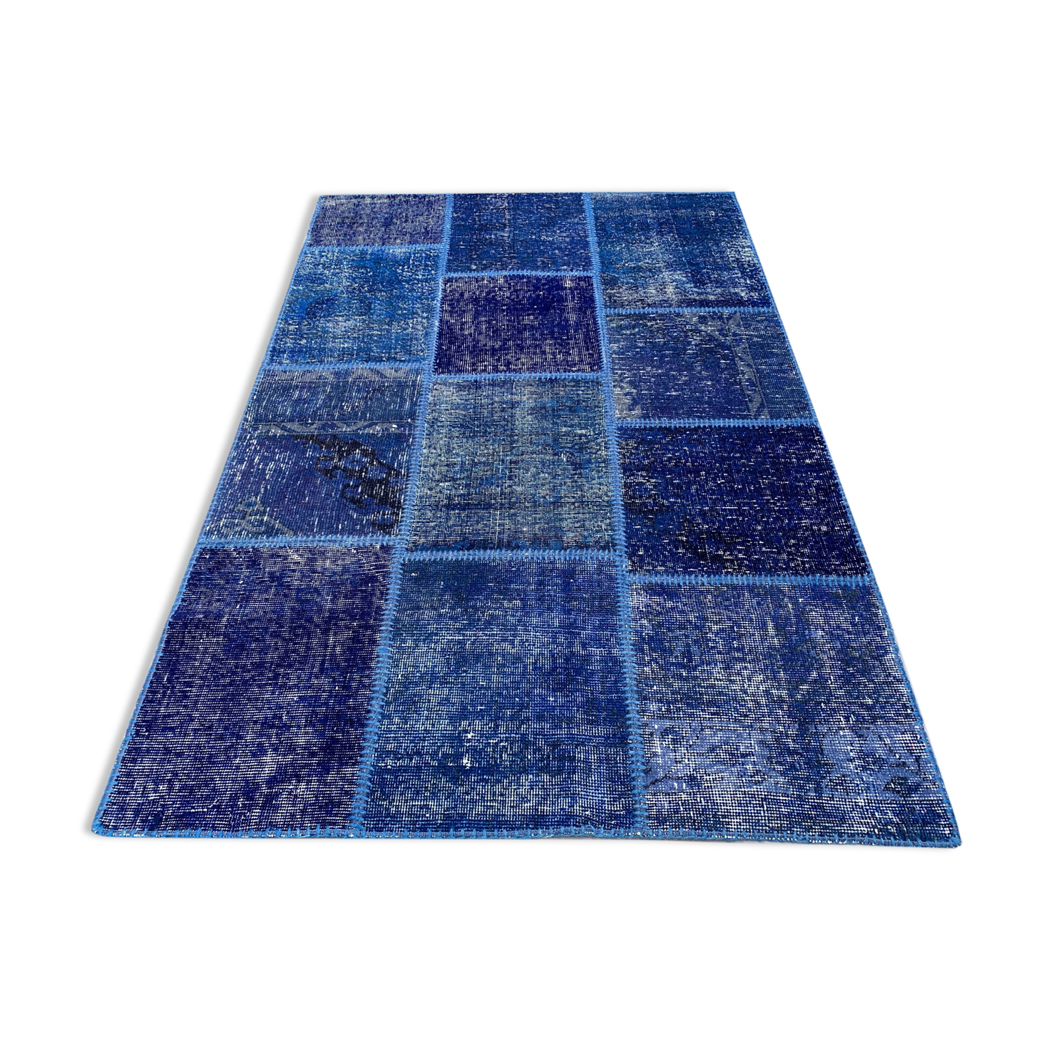 Distressed turkish patchwork rug 183x123 cm