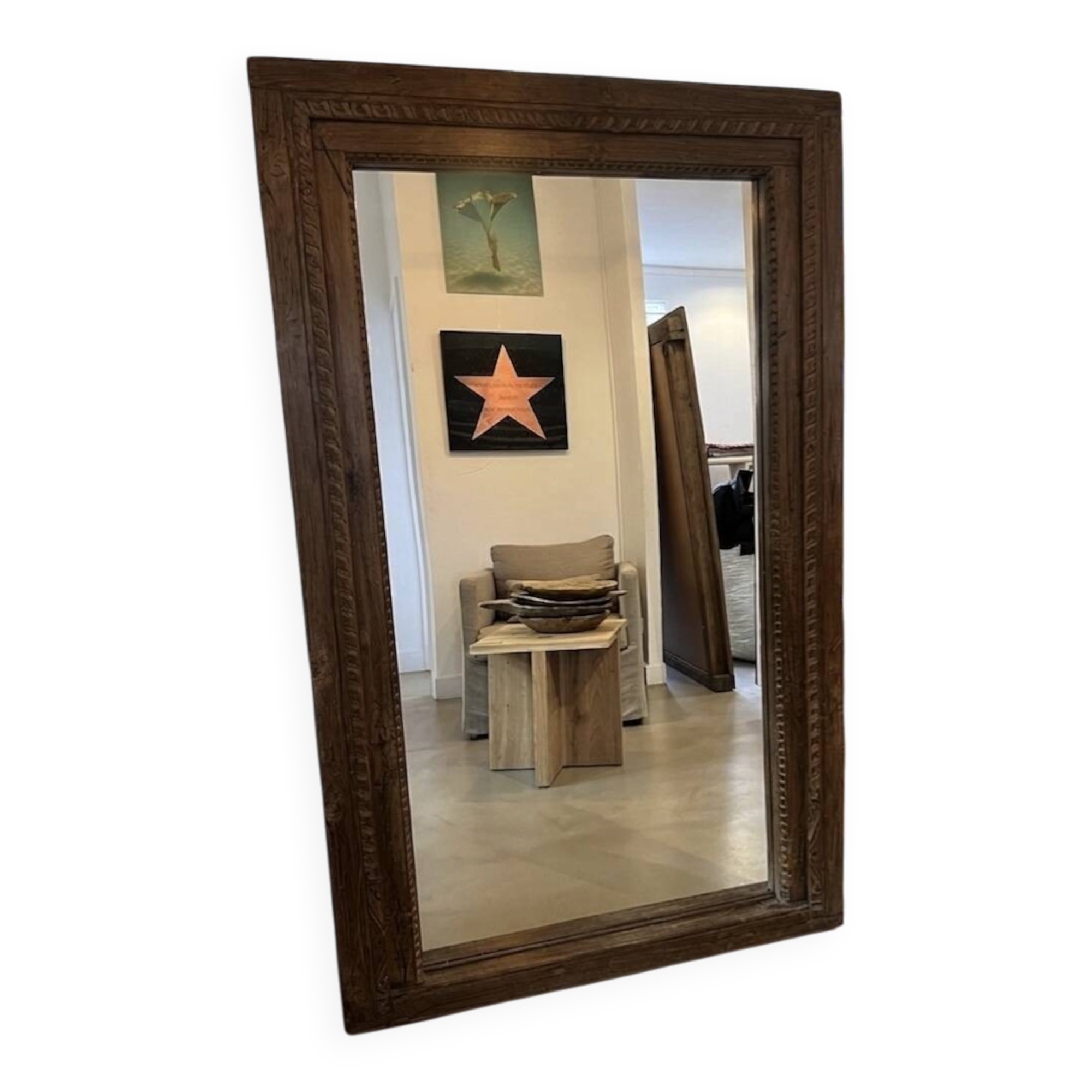 Large carved mirror 184X114 cm