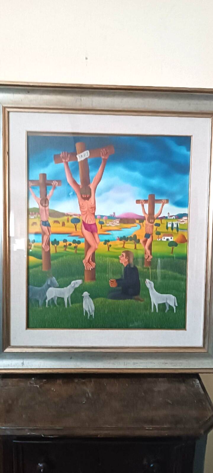 Oil painting on canvas Cesare Marchesini (Monza 1939) - Naive