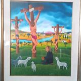 Oil painting on canvas Cesare Marchesini (Monza 1939) - Naive