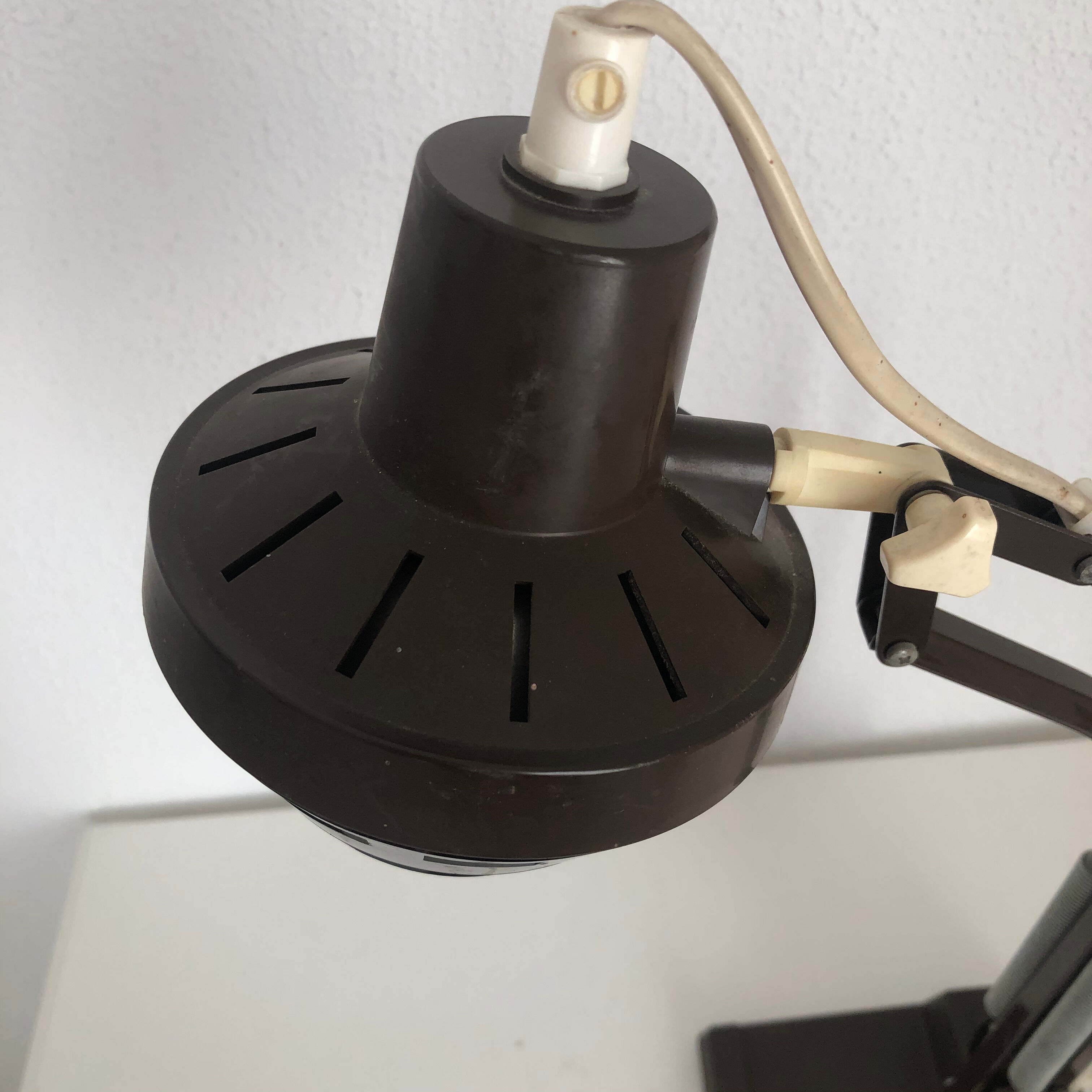 Vintage lamp 1960 office architect Ledu chocolate - 52 cm