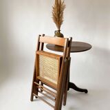 Pair folding chairs caning