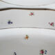 Oval dishes in floral porcelain and gold