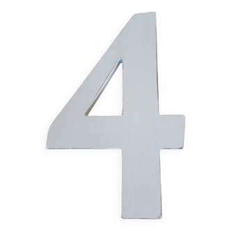 Number 4 white wooden