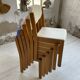6 colorful 80s beech chairs