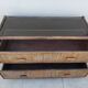 Vintage rattan and glass TV unit.