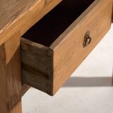 Table basse ancienne en bois massif (vers 1870)