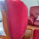 superb set of (8/10) Louis XV chairs in solid cherry with burgundy velvet