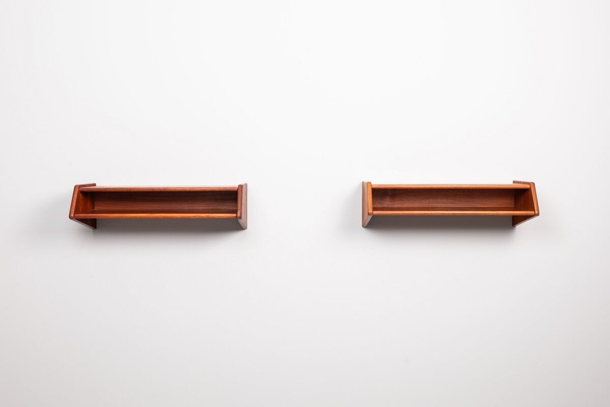 Aksel Kjersgaard floating nightstands No 24 in teak Odder Denmark 1960