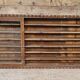 Ancienne vitrine murale de collectionneur en teck birman