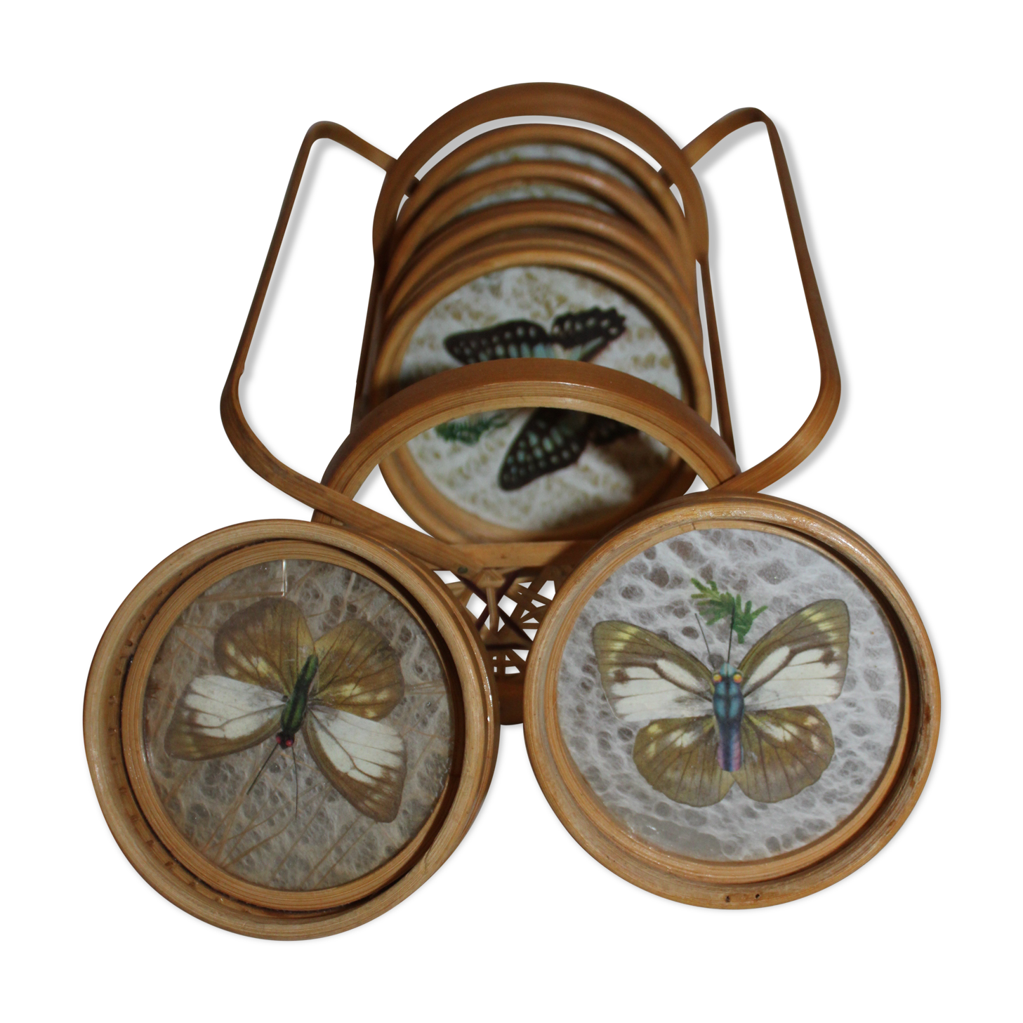 Vintage butterfly coasters