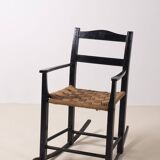 Fauteuil à bascule du début du 20e siècle avec siège en gazon, Danemark