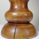 Impressive vintage Scandinavian style lamp designed with turned sculpted wood and a ring.