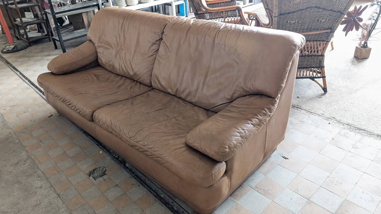 Designer leather sofa