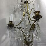 Chandelier 3 lights bronze and crystal