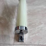 Big chrome milk glass Bauhaus / functionalist wall lamp - 1930s