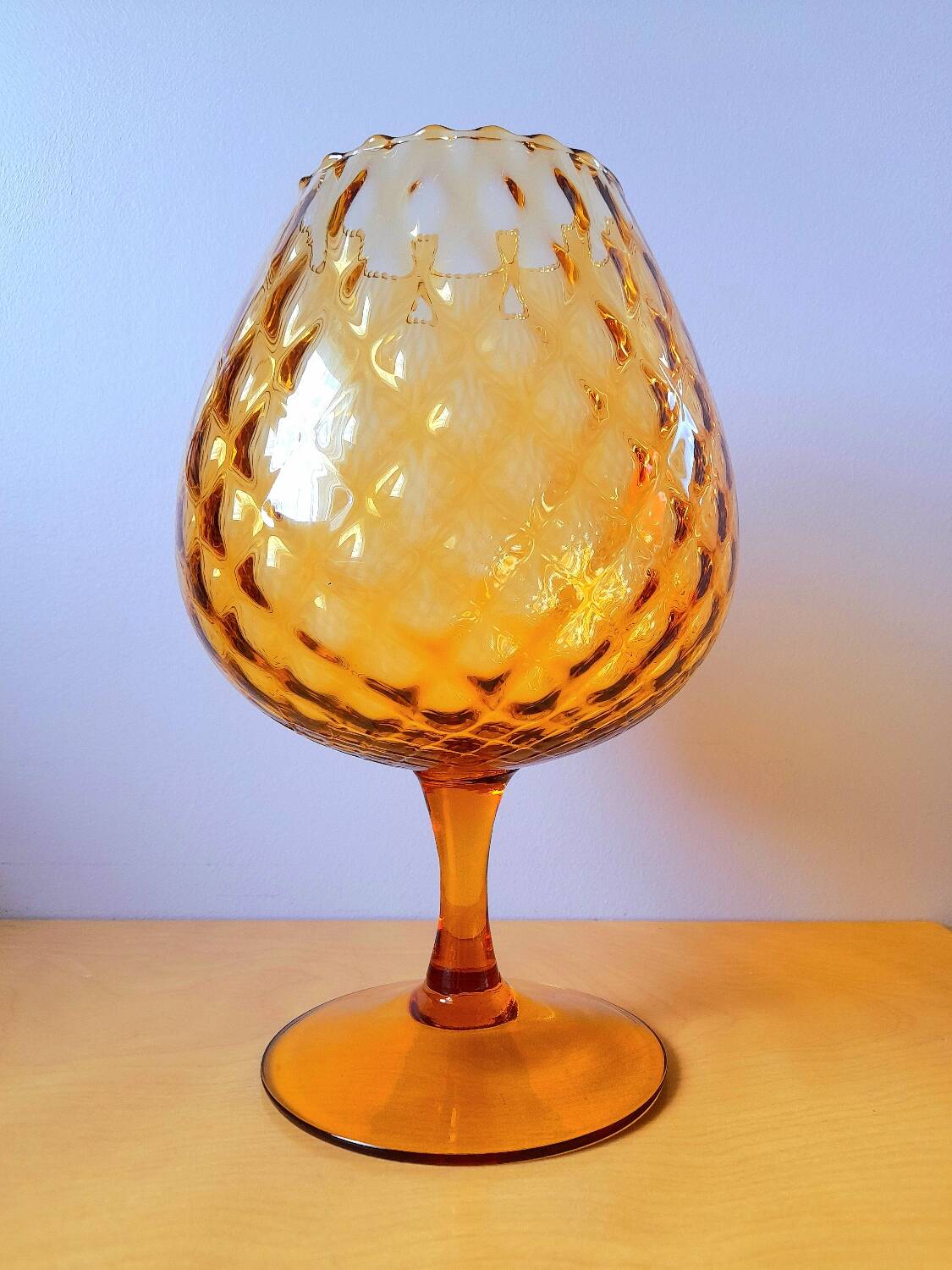 Amber glass vase Empoli 1970