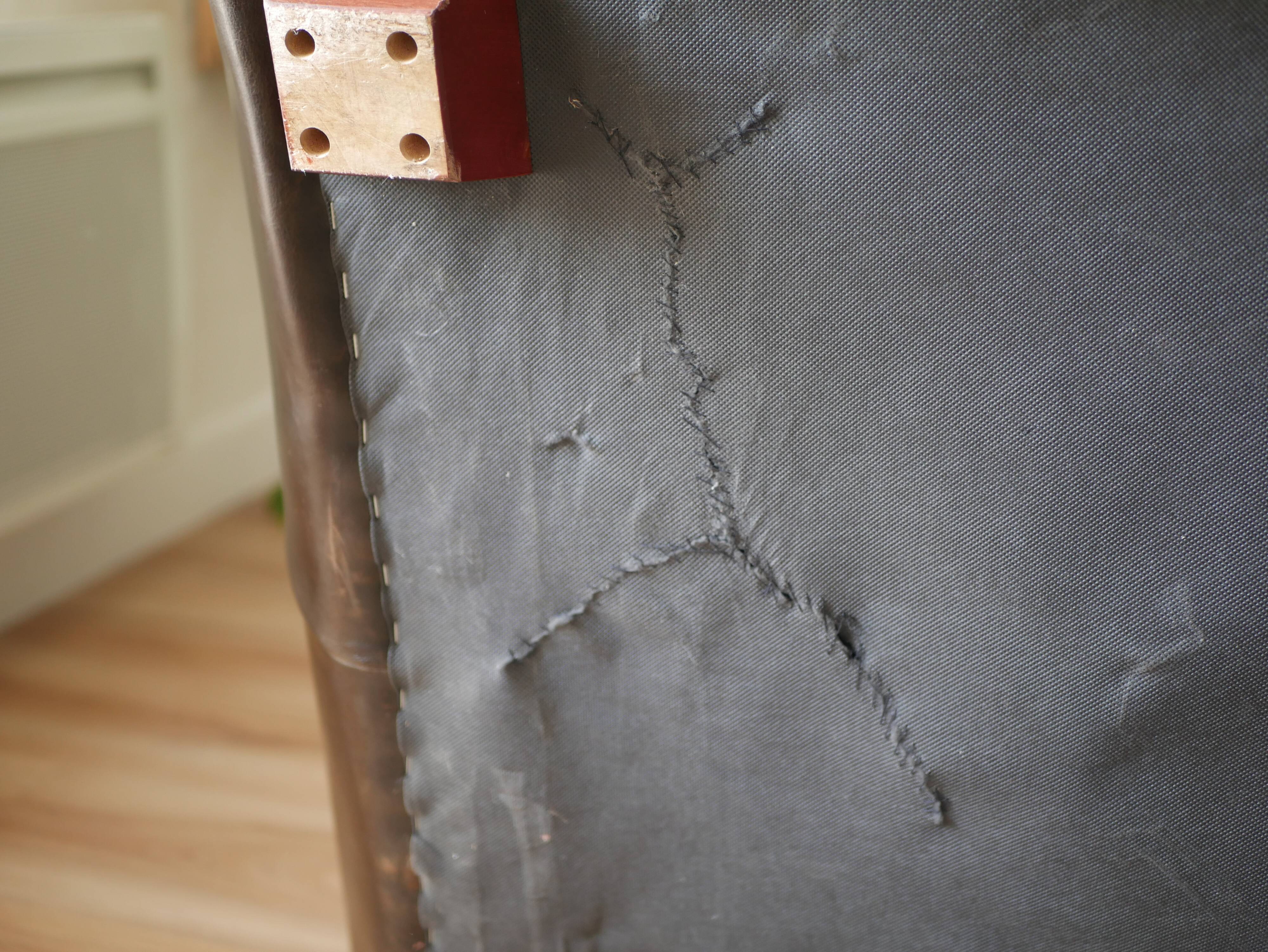 Black leather club chair