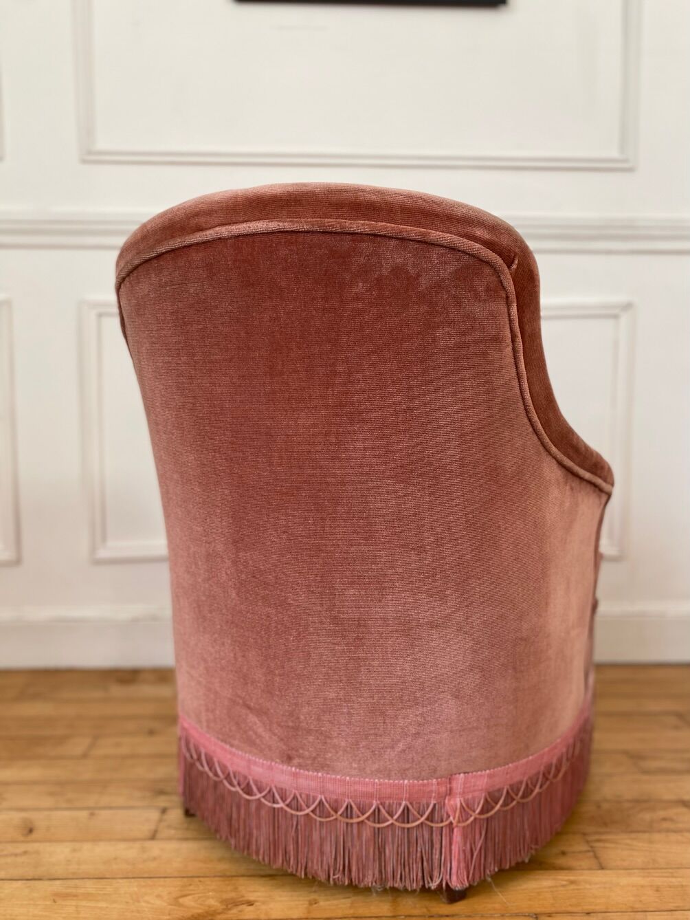 Toad armchair in pink velvet