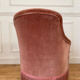 Toad armchair in pink velvet
