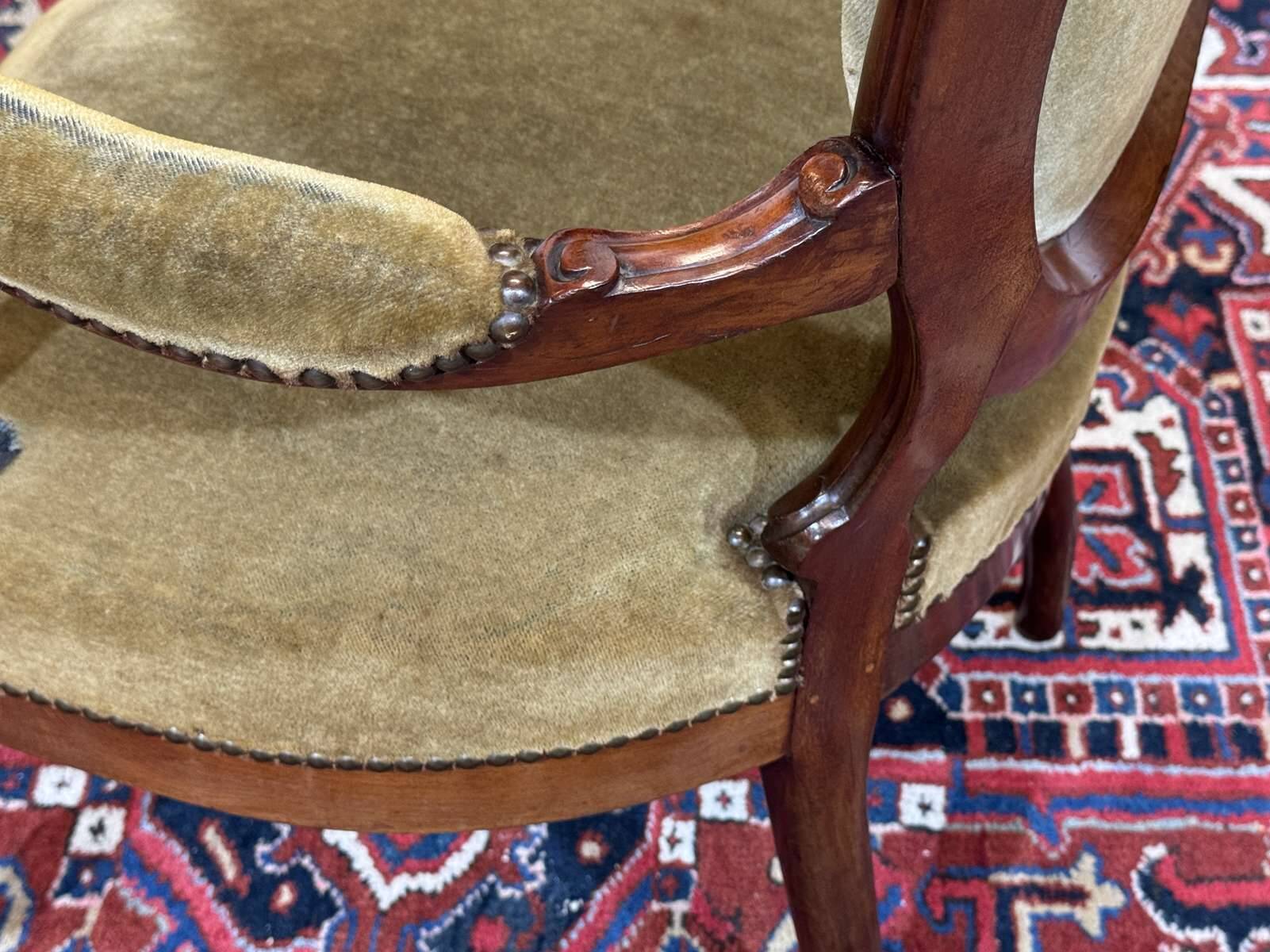Paire de fauteuils Napoléon III XIXème en acajou