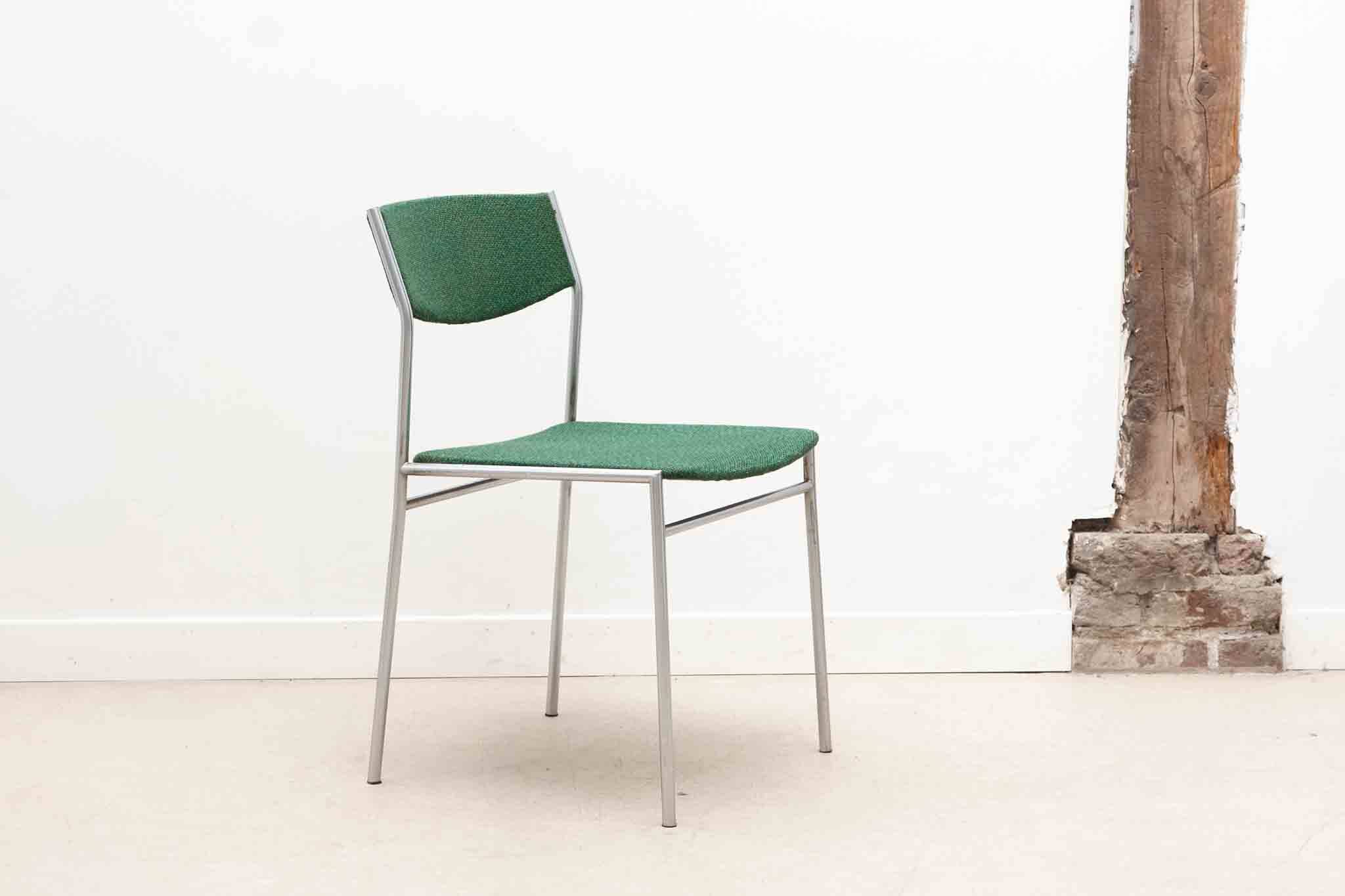 Martin Visser chair green and chrome