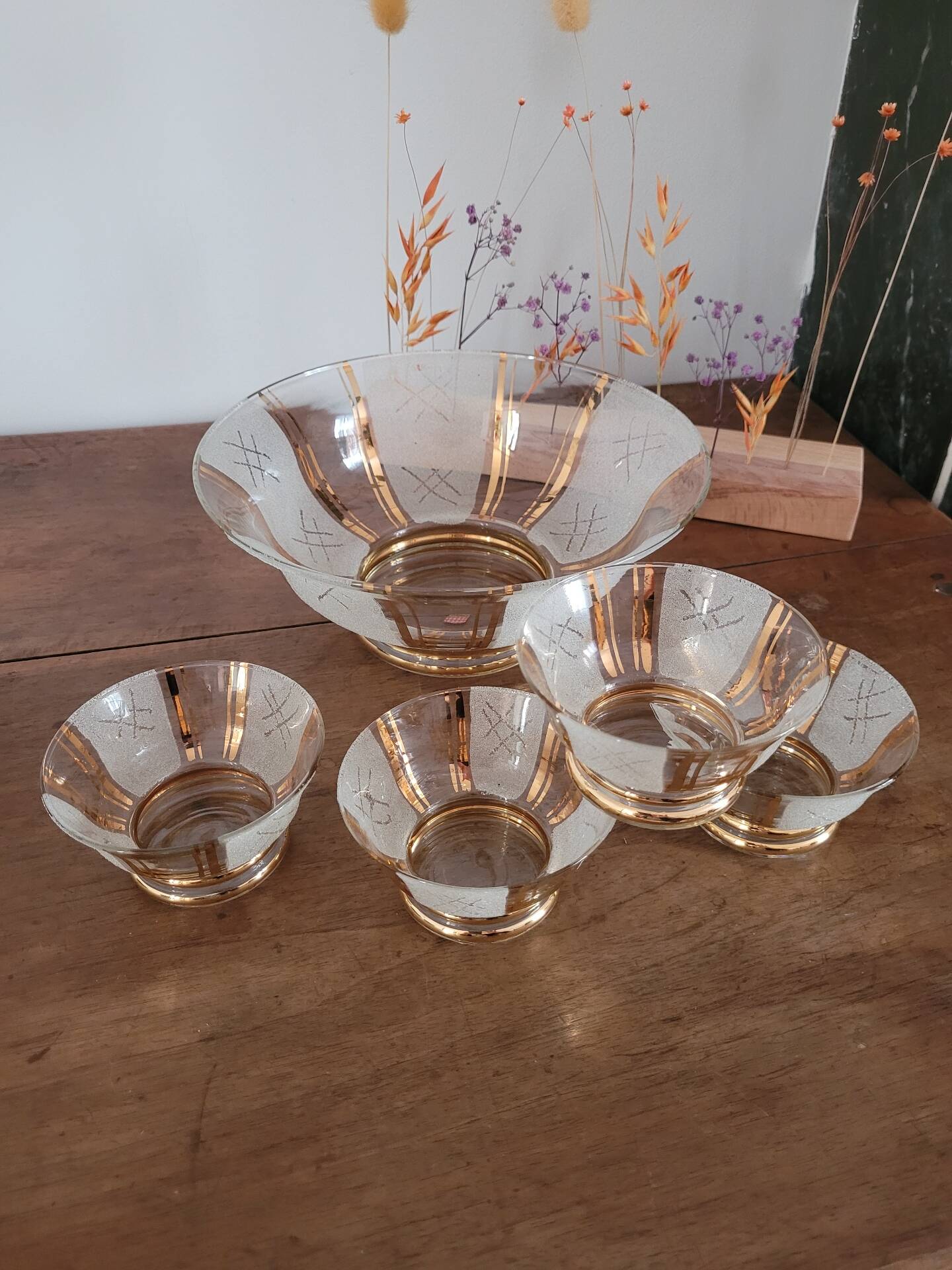 Saladier avec 4 coupes Verrerie de Monaco