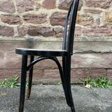 4 Thonet style bistro chairs in blackened curved wood