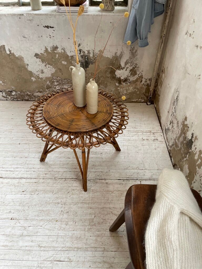 Rattan “sun” coffee table