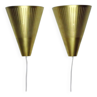 Scandinavian Modern Brass Wall Sconces by IKEA, 1980s