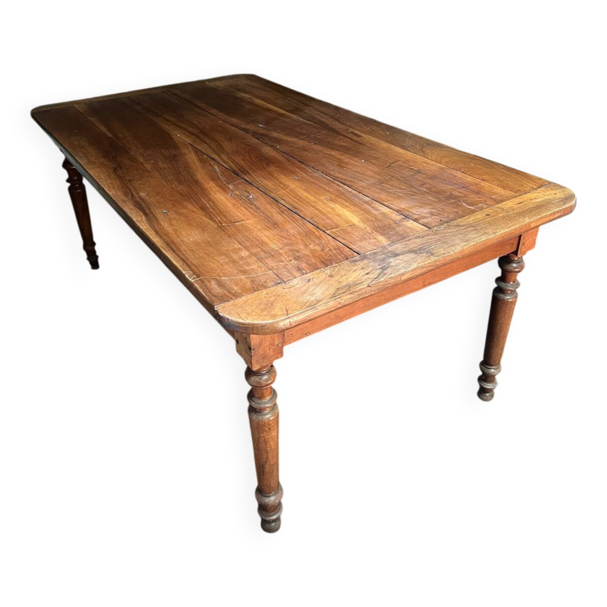 Solid wood farmhouse table, 19th century.