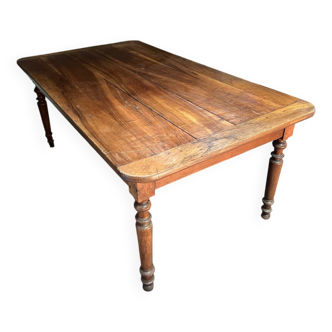 Large antique farmhouse table in solid wood – 19th century rustic style – legs