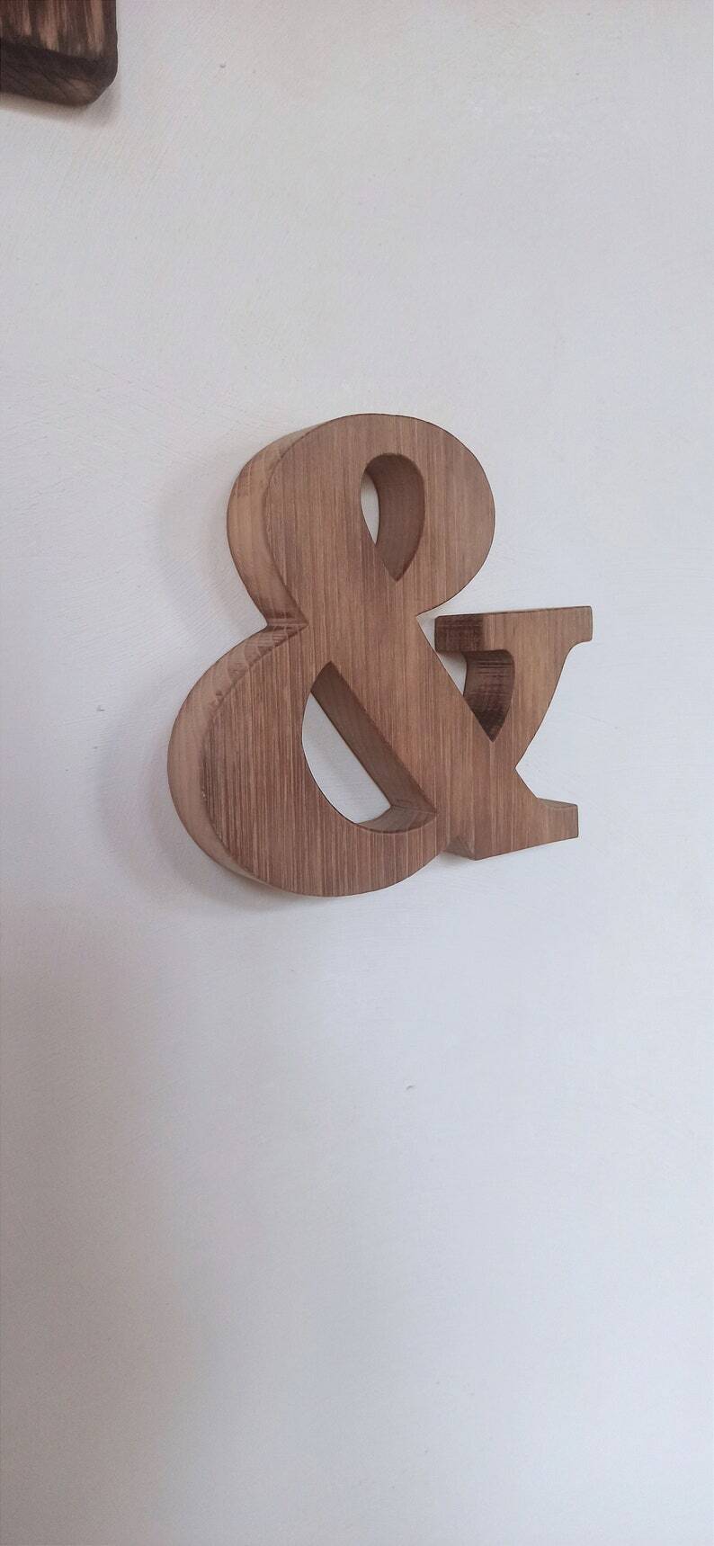 Letter &, wooden printing letter, wooden wall decoration, letter to place, decoration