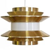 Pendant light "Trava" in golden aluminium by Carl Thore for Granhaga Metallindustri. Sweden 1970s