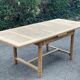 Renovated extendable farmhouse table in raw solid wood and marquetry 210cm
