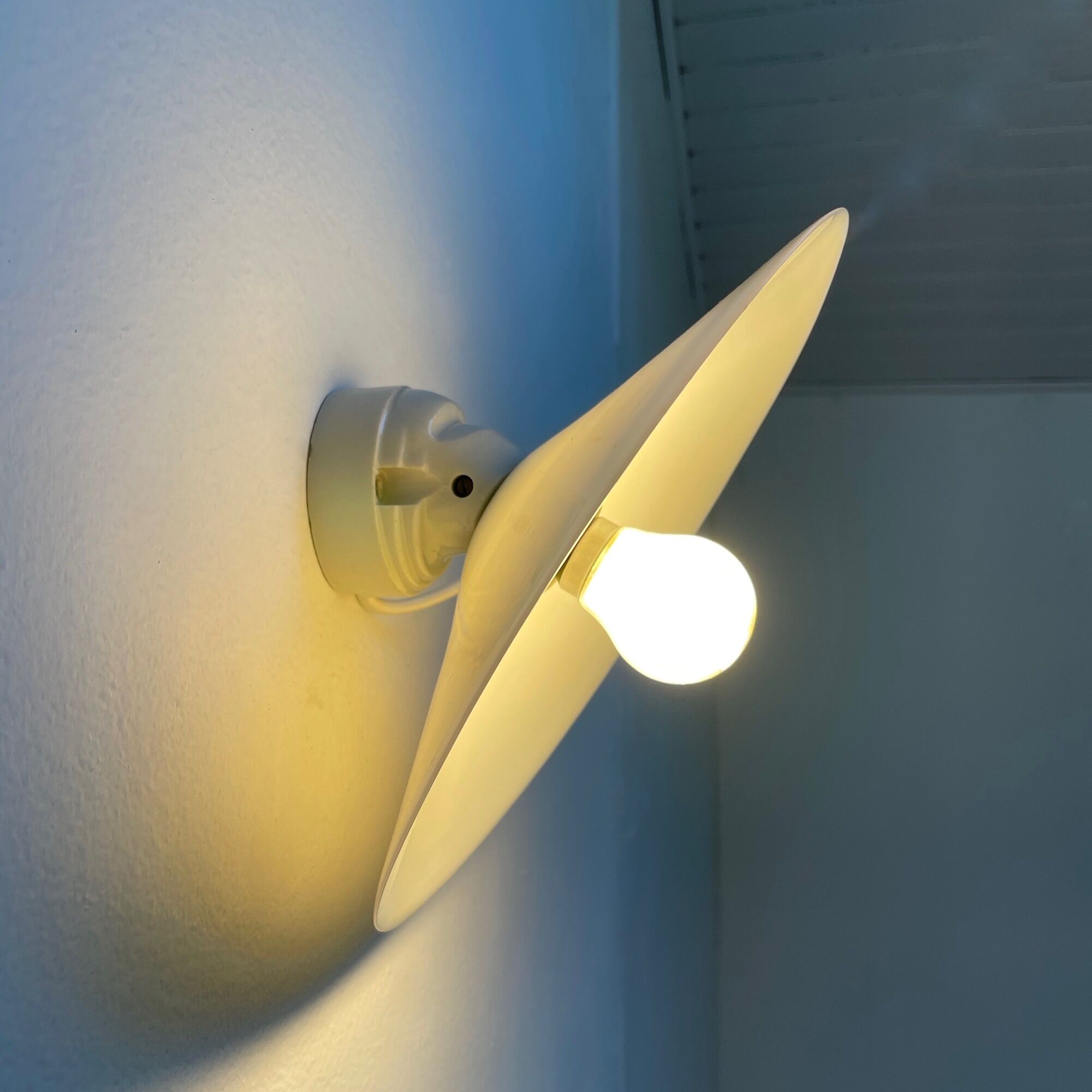 Opaline and porcelain wall lamp