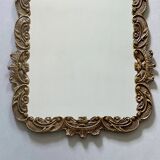 Rectangular vintage wall mirror with bronze frame, bronze mirror