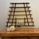 Turned wood bar wall shelf