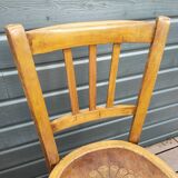 Pair of vintage beech bistro chairs